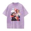 Gojo Satoru Print T Shirt Jujutsu Kaisen Tshirt Men Cotton Clothing Vintage Washed Streetwear Short Sleeve Casual Soft Tee Tops