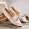 New Women's Knitted Slip On Flats Breathable Comfortable Solid Color Walking Shoes Casual Pointed Toe Walking Sneakers Loafers