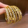 Gold-Plated Zircon Square Clasp Bracelet: Elegant Light Luxury Retro Bangle for Women