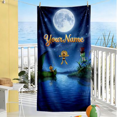 Biene Maja Personalized Text Beach Towel Super Soft Microfiber Quickdry Fabric