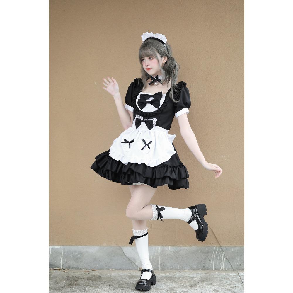 Cosplay Soft Girl Maid Dress Pure Cute Pink Maid Uniform Suit Role Play Skirt