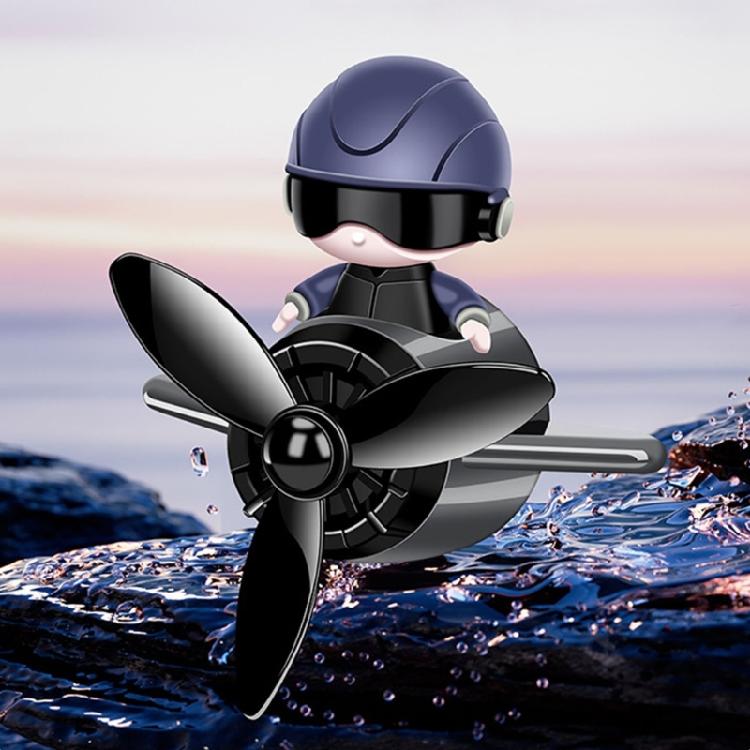 Car Interior Dashboard Decoration Ornament Scent Enhancer, Cute Pilot Model With Active Propeller Vent Mounted Freshener