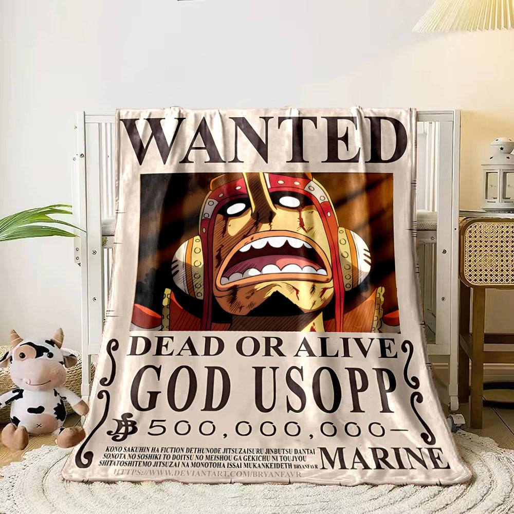 

A stylized WANTED poster featuring a dramatic character portrait. for all seasons blanket lunch break throw gift 80cm x 120cm