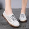 Fashion Fashion Women Flat Platform Shoes Summer Hollow Out Breathable Lace Up Casual Sneakers Women Versatile Board Shoes Beige