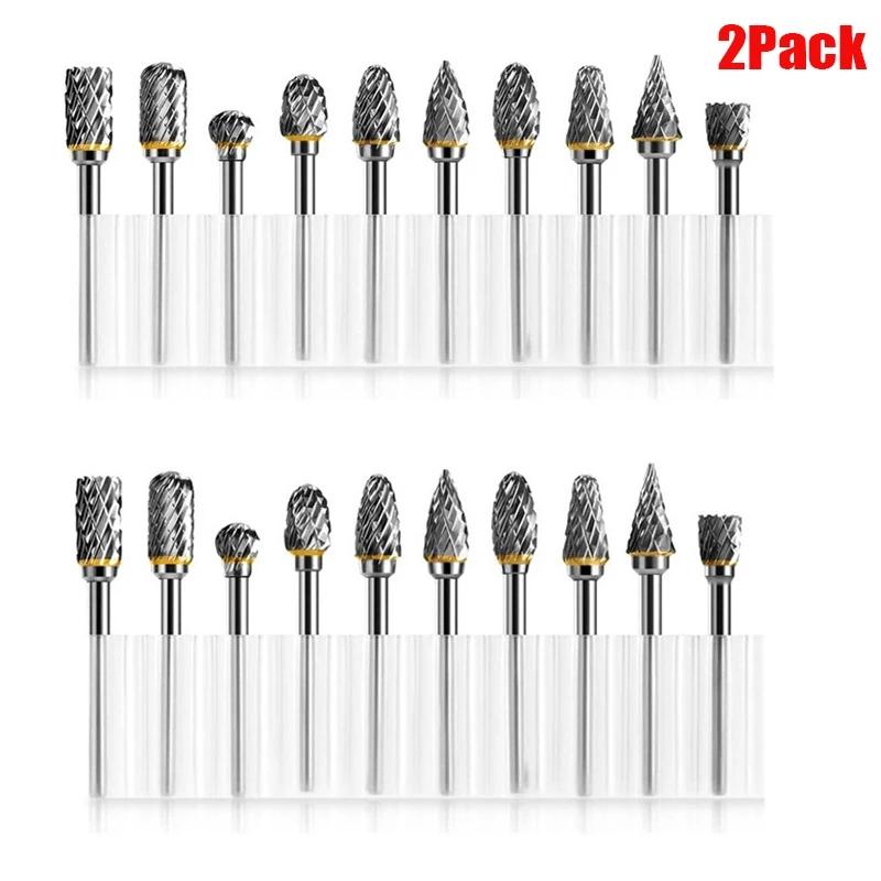 Sada rotačních fréz z tvrdokovu 1/8" stopka, délka hlavy 1/4" Wolframová ocel pro zpracování dřeva Vrtání Řezbářství do kovu Gravírování Leštění
