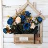 Rustic Home Wall Decoration Wooden Planter, Creative Hanging Flower Pot Basket for Indoor Plants Natural Wood Faux Flowers, Decor Living Room Balcony