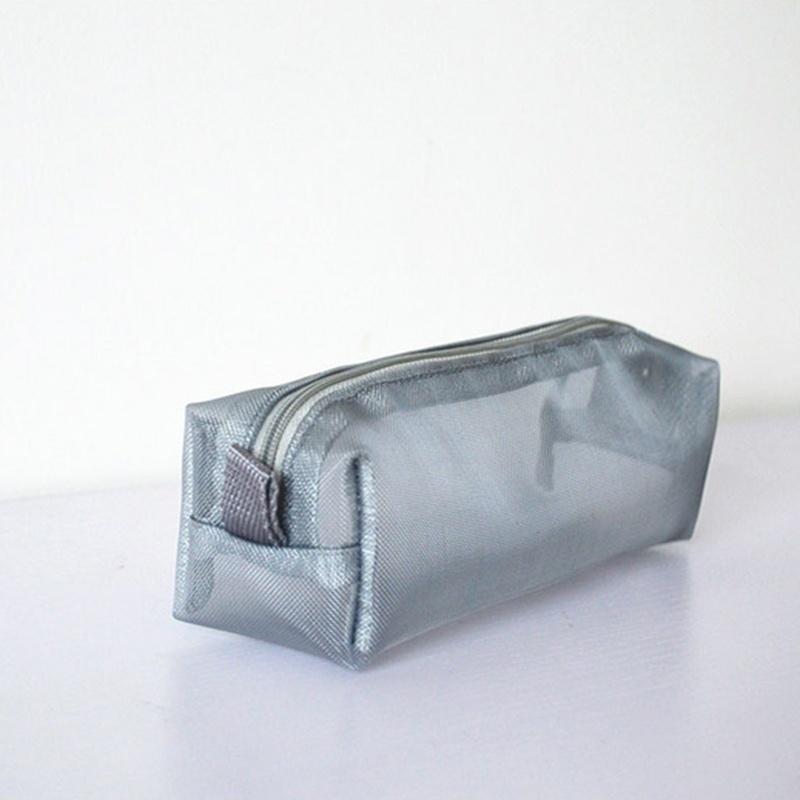 Ylon Mesh Pencil Pen Holder Case Bag Black for Students