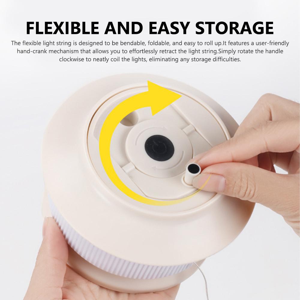 LED Camping String Light Portable 2 In 1 Campsite Ambient Lamp Waterproof Tent Light with 5