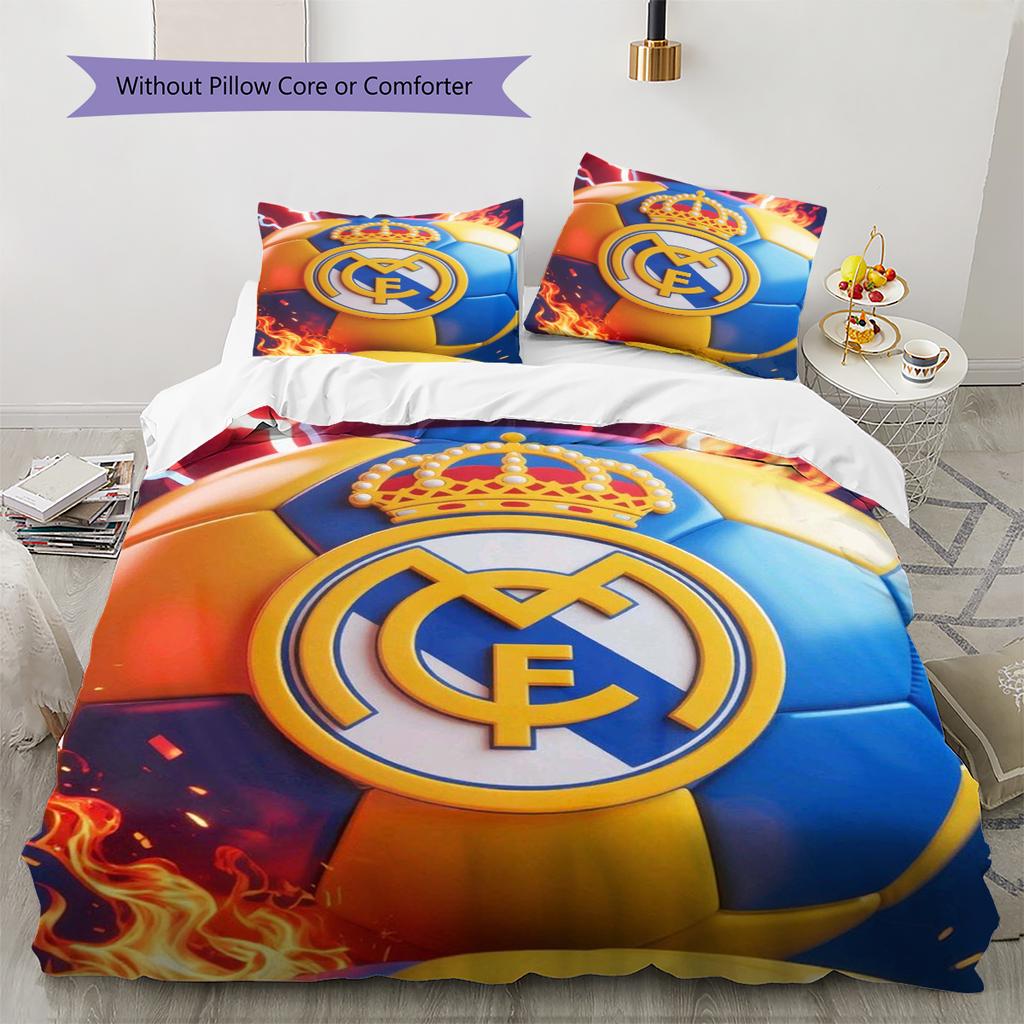 Set cu cuvertură și fețe de pernă cu model de desene animate Decorare casă Cadou de ziua de naștere (1 * husă de pilotă + 2 * fețe de pernă, fără miez)