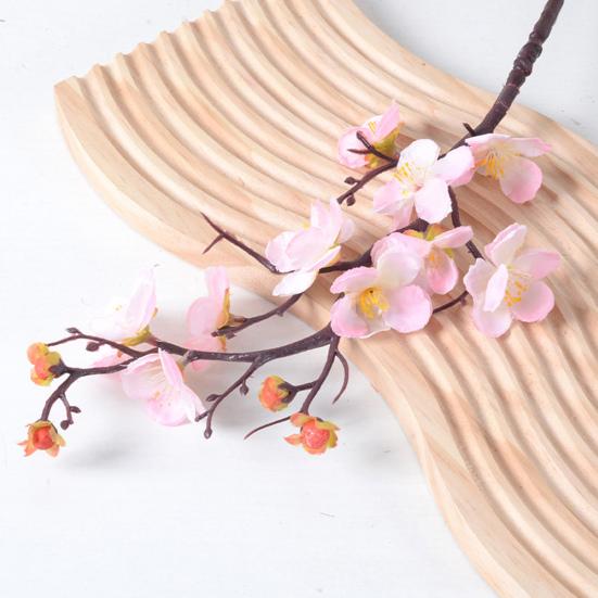 Artificial Plum Blossom Flowers Faux Cherry Blossom Branches Fake Long Stems Flower for Vase Floral Arrangement Home Wedding Table Decor