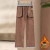 Mom's Warm Velvet Trousers: Elastic Waist, Thick Straight Leg, Spring & Autumn Style for Middle-Aged and Elderly Women