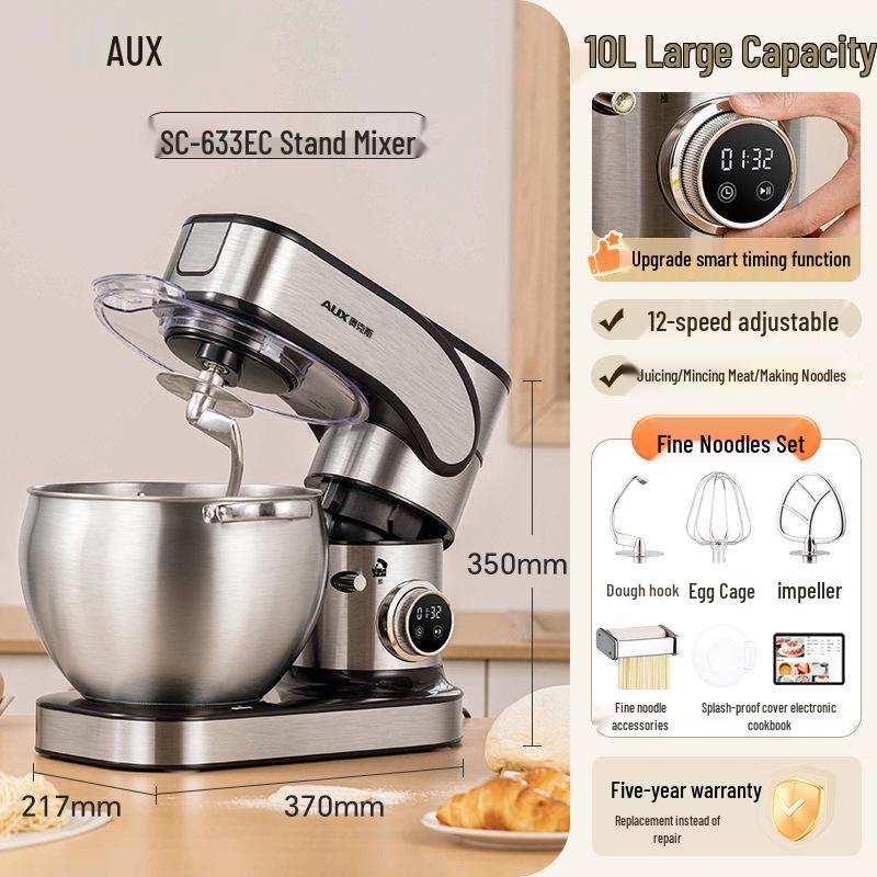 10L Multifunctional Chef Machine: Dough Mixer, Stand Mixer & Egg Beater for Home & Commercial Use