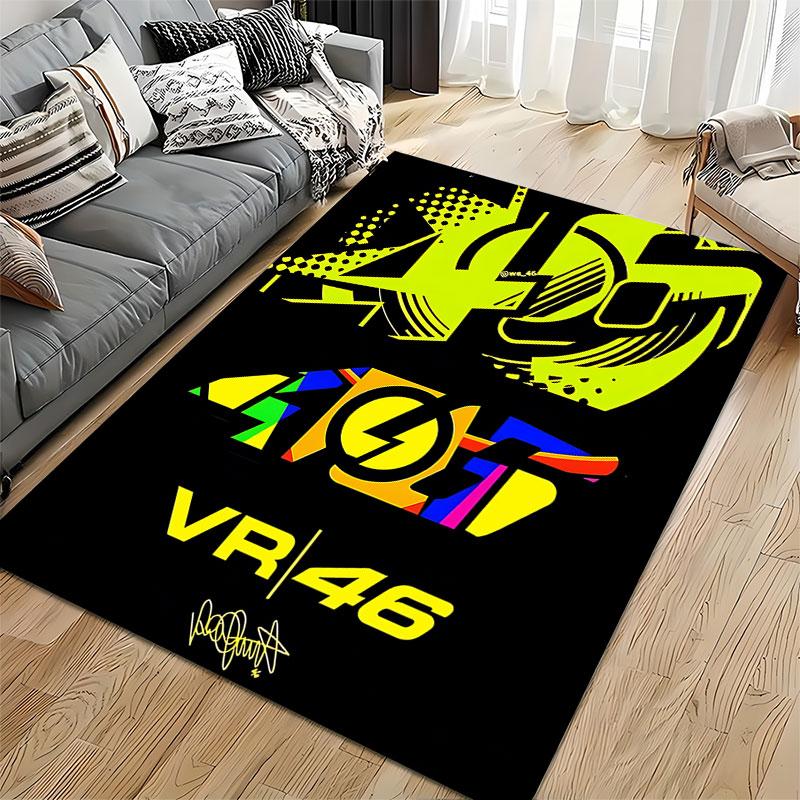 VR46 Racing Style Carpet Design Suitable As a Non-slip Mat for the Living Room or Bedroom Sofa