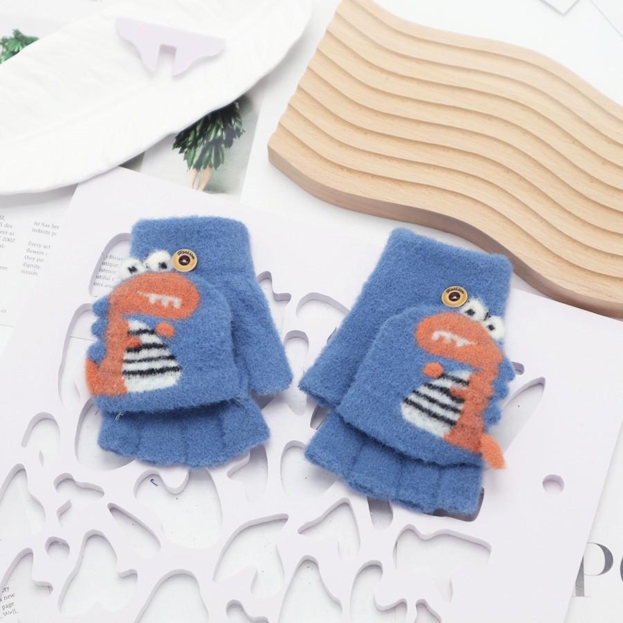 

Детские милые мультяшные варежки-трансформеры: Защита от холода, Зимние теплые перчатки без пальцев для письма для мальчиков и девочек One Size