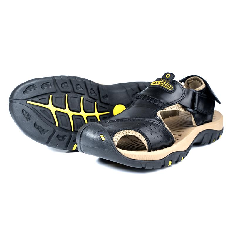 Gladiator Leather Sandals Black Men Sandals Outdoor Summer Roman Sandals For Men Beach Shoes Plus Size