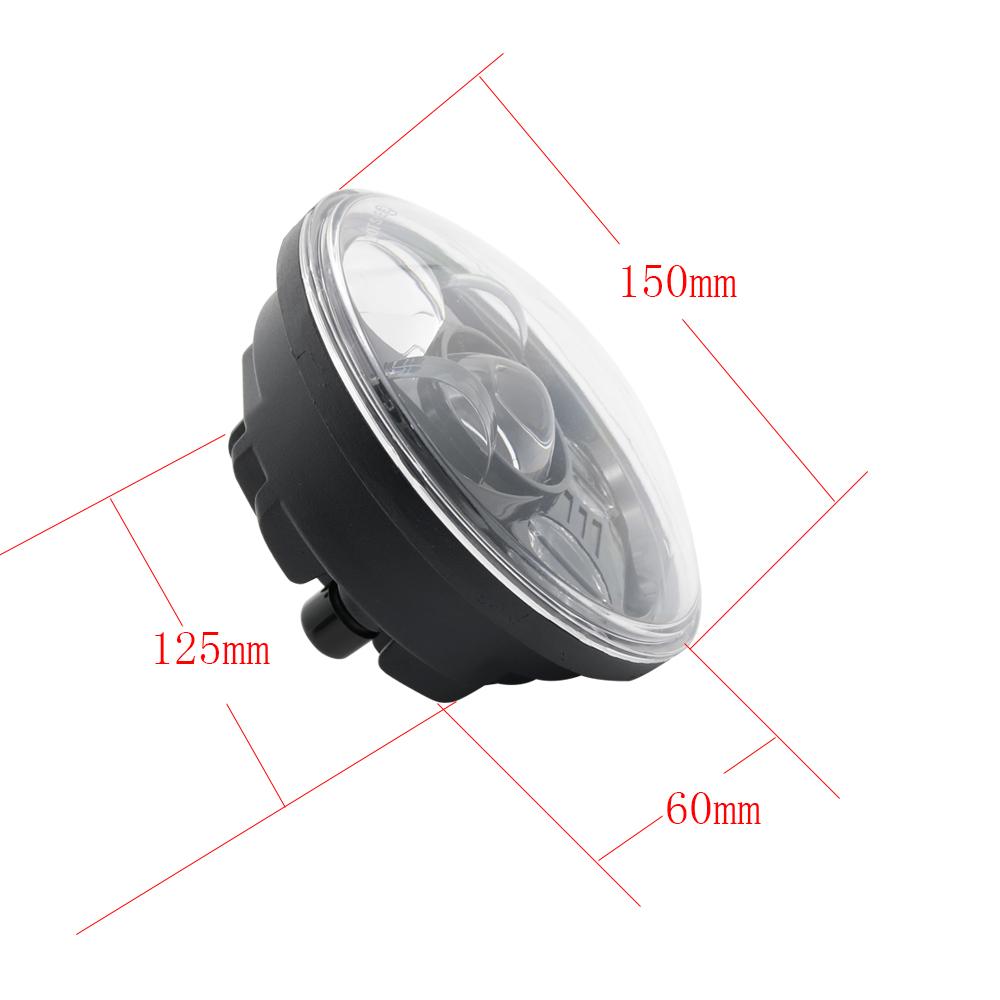 5.75" 5 3/4 LED Motorcycle Headlight Black For Harley Sportster 1200 XL1200L Custom XL1200C 883 XL883 883L XL883R