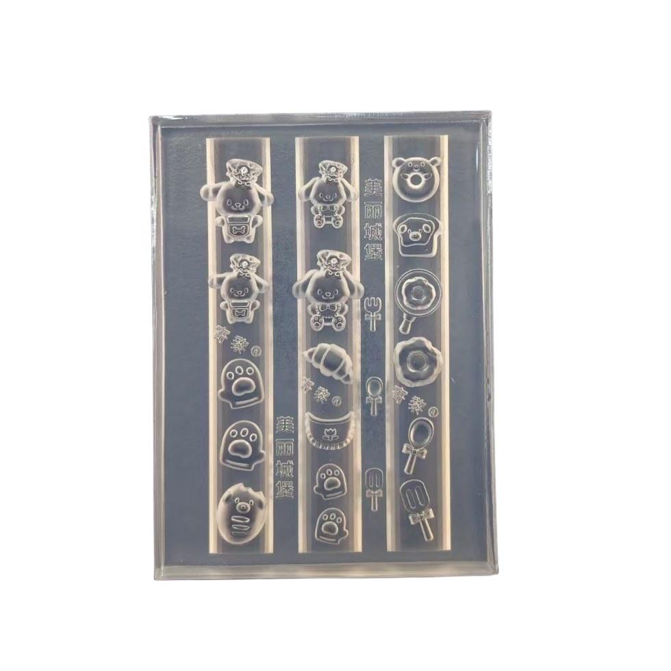 3D Silicone Nail Mold Kitchen Cute Pet Bear Dog Cake Ice Cream Dessert Transparent Template Diy Design Nail Art Decoration