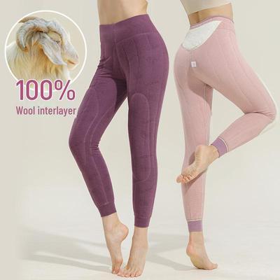 Women's 100% Wool Quilted Warm Pants, Plus Velvet, Thickened for -20°C Winter, Ideal for Knee and Waist In Northeast China.