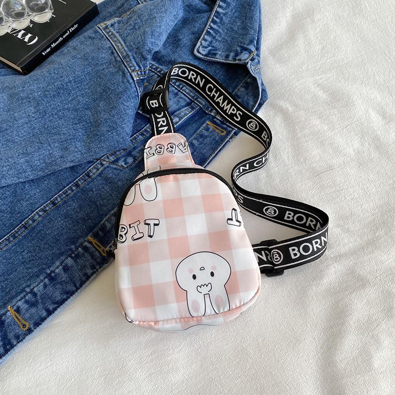 Spring and Summer Lightweight Small Bag Women's 2025 New Contrasting Color Messenger Plaid Key Mobile Phone Bag Waist Bag Breast Bag
