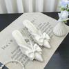Fairy Style Pink Cool Slippers for Women's Summer  French Pointed Bow Hollow High Heels, Half Wrapped Women's Slippers