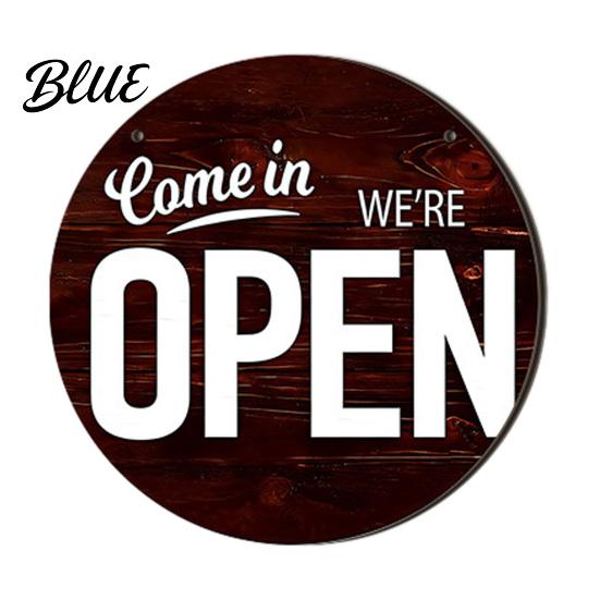 Wooden Door Sign Open Closed Double-Sided Hanging Reversible Pine Wood Sign Business Holiday Double-sided Decor with Rope No Drill