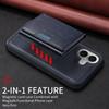 For iPhone 16 Magnetic Case BETOPNICE Leather Phone Cover Kickstand with Detachable Card Bag
