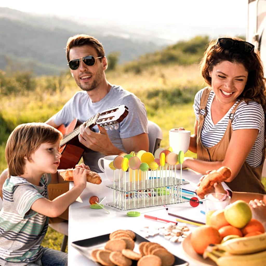 Cake Pop Stand for Drying, 21 Hole Lollipop Stand and Cake Pop Holder Stand, Acrylic Cake Pop Resting Tray and Lollipop Holder Stand, Cake Pop