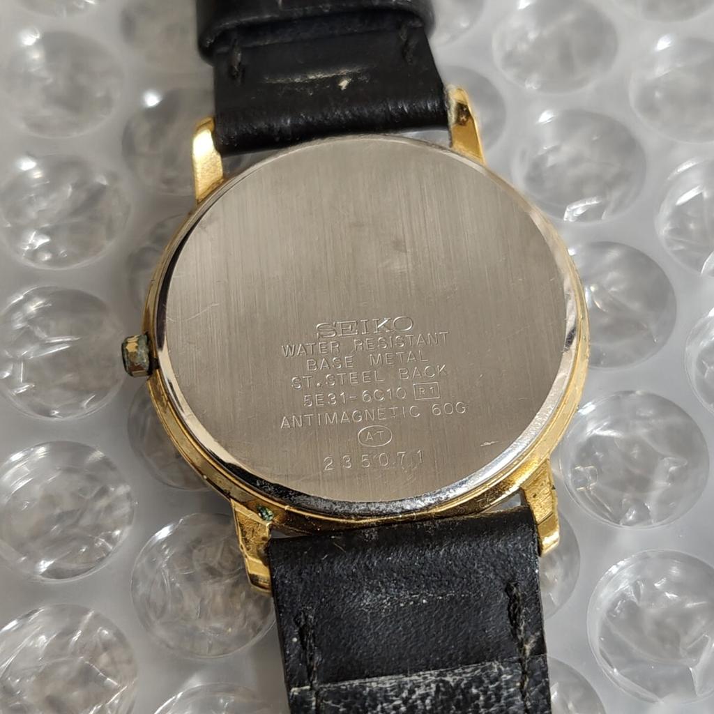 SEIKO Dolce Gold Case Black Dial Watch Code [Working Condition] 5E31-6C10 Men's/ Women's (Management K26)