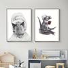 Funny T-Rex Bathroom Wall Decor Poster Perfect Dinosaur Canvas Prints for Bathroom Wall Art Home Decor Paintings