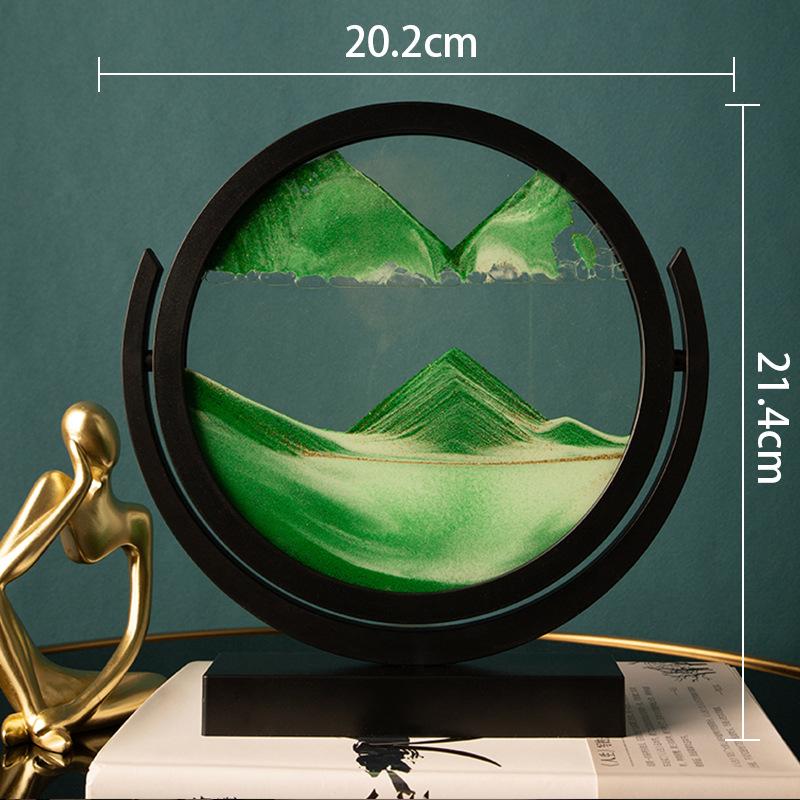Liquid Hourglass Sand Painting Ornament Glass Decor for Office Desk Living Room Bedside Table Birthday Gift Shower Timer