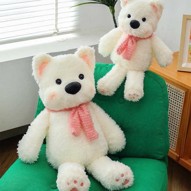 Neue Schals West Highland Welpenpuppen Hundepuppen Schlafkissen Plüschtiere Stoffpuppen Mädchengeschenke