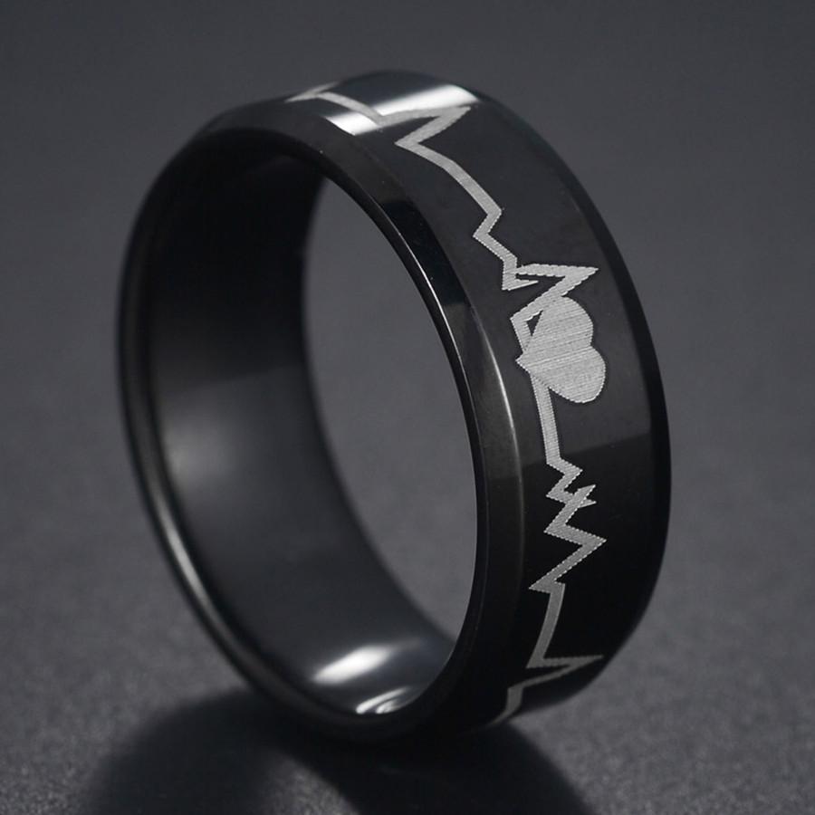 

Piano Key Ring For Men Stainless Steel Band Stylish Wedding Band Music Lover Musician Gift Jewelry 7