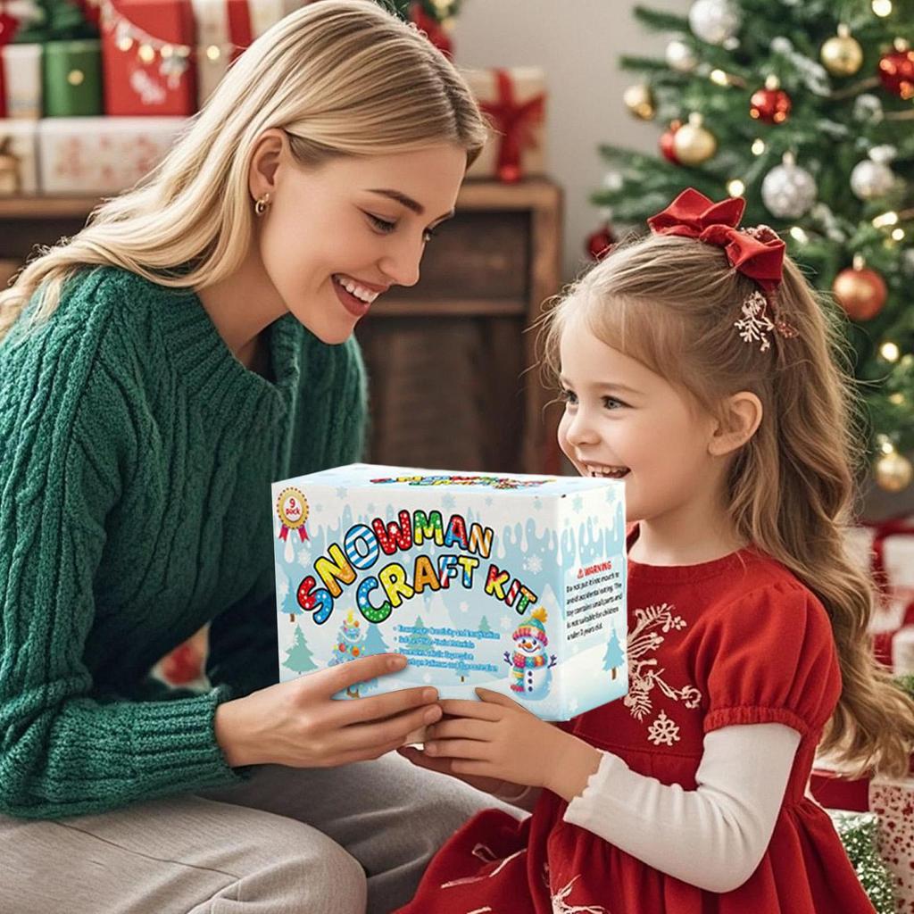 Build A Snowman Kit No Snow Indoor Christmas Craft Activity Clay Art Gift for Toddlers Kids Preschool Kindergarten Family