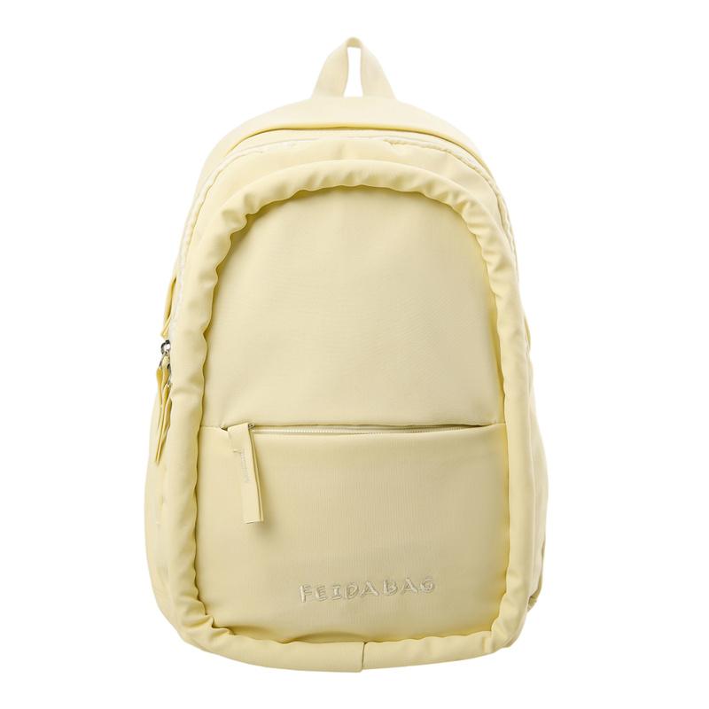 Solid Color Small Backpack Retro Student Schoolbag