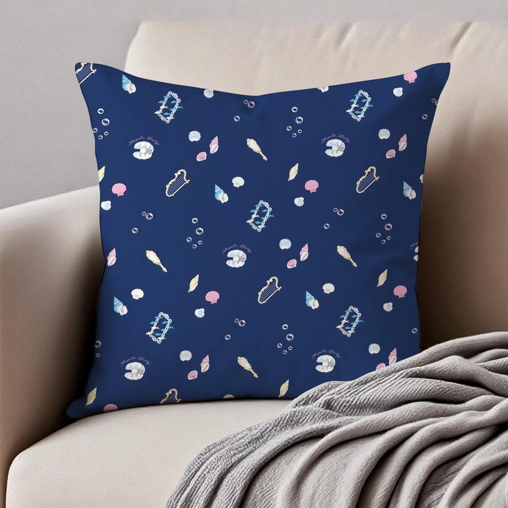Ornate Elegant Pearl Shell Cushion Cover Pillowcase Antidustmite Invisible Zipper Short Plush Sofa Cushion