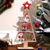Wooden Christmas Tabletop Sign DIY Xmas Tree With Snowman Santa Pattern Table Ornaments Merry Xmas Decoration For Home New