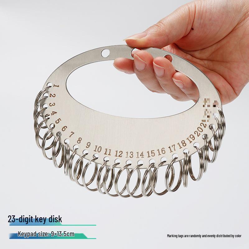 Stainless Steel Round Key Disk with Tag Ring for Key Management and Storage