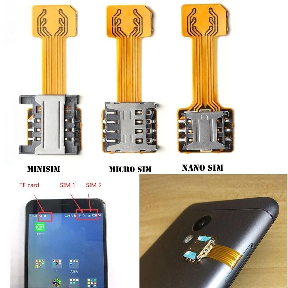 Practical TF Android Phone For Micro SD Extender Dual SIM Card Adapter Nano Cato Hybrid Sim Slot