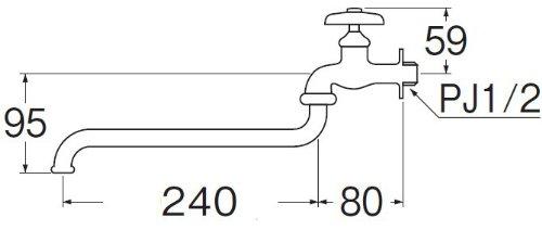 SANEI Flexible Faucet, Nominal 13, Pipe Length 240mm, A10J-L2-13