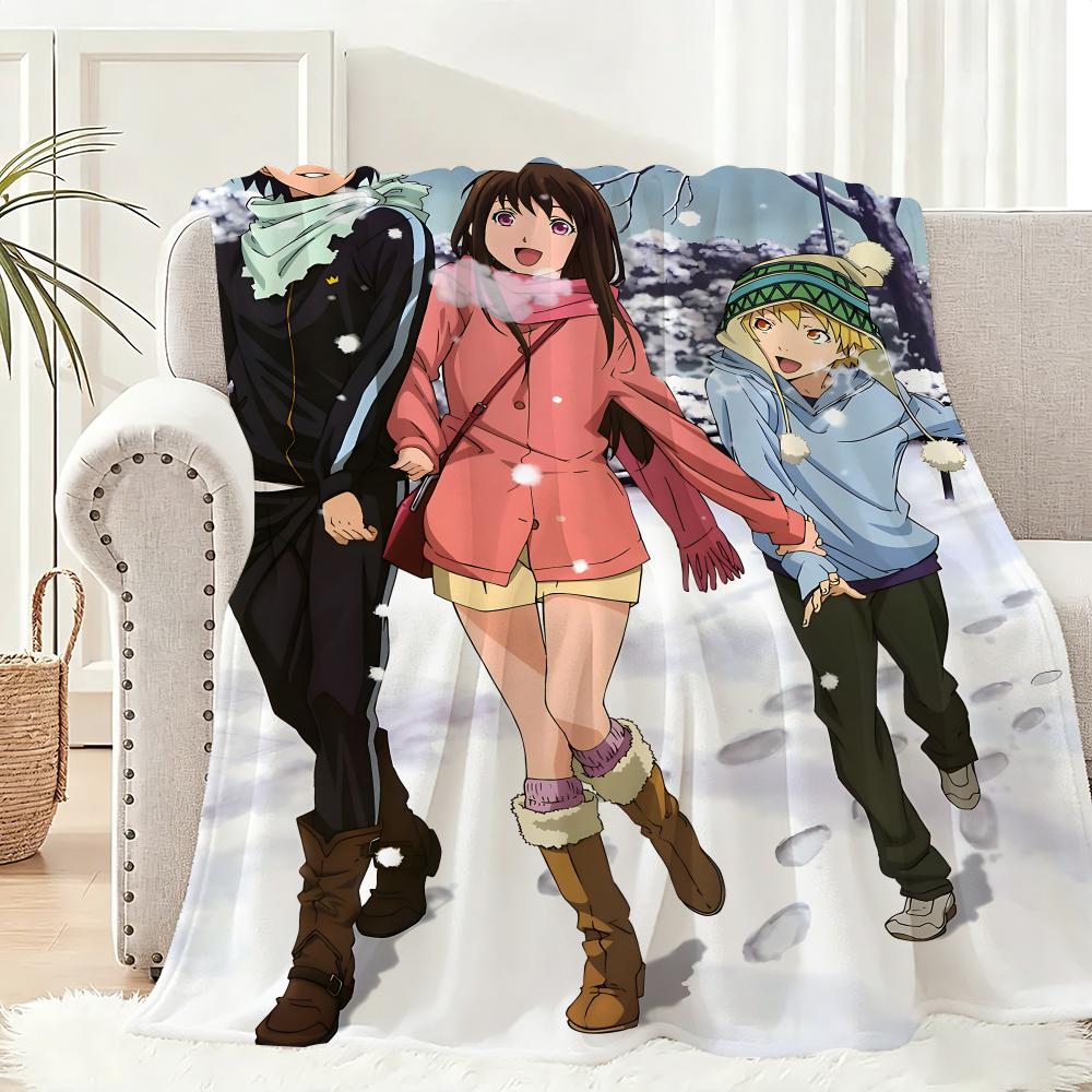 Comics Noragami Throw Lightweight 240g Flannel Blanket Soft Skin-friendly for Summer Cooling 75x90cm