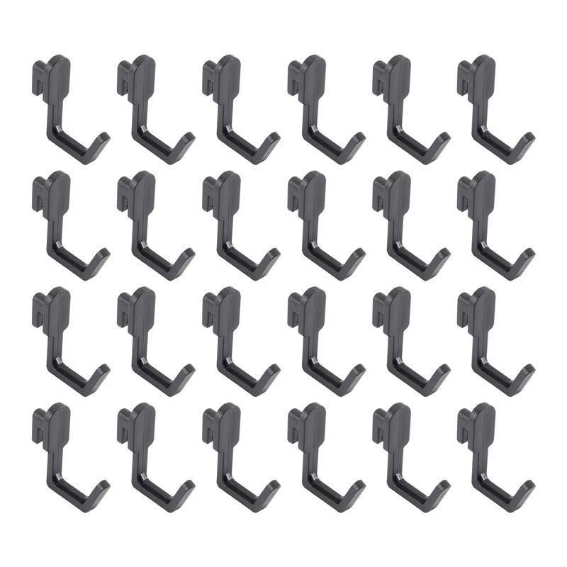ABUL-24 Pezzi Ganci per Pannello Perforato Gancio a J per Pannello Perforato Organizzatore di Attrezzi per Pannello Perforato Parti, Nero