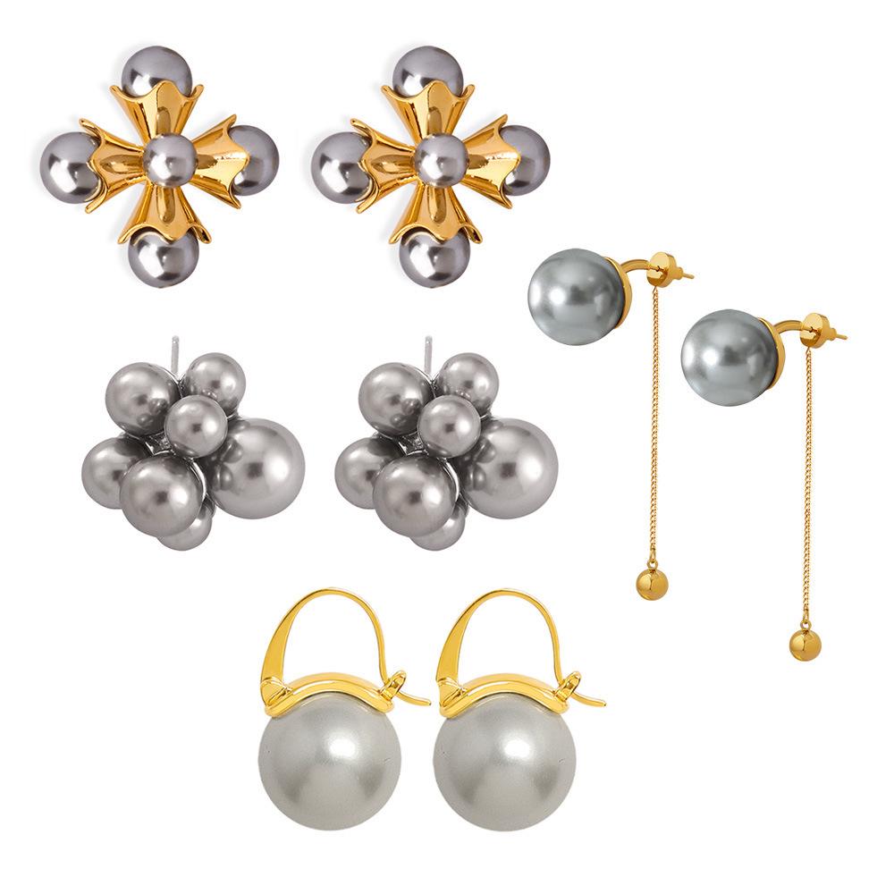 Qiong Yao Shi Jia Classic Pearl Stainless Steel Earrings: Elegant, Versatile Studs for Women
