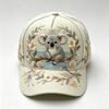 Fashion light green fresh lotus frog print baseball cap, national style three-dimensional hard top cap children's versatile sun hat