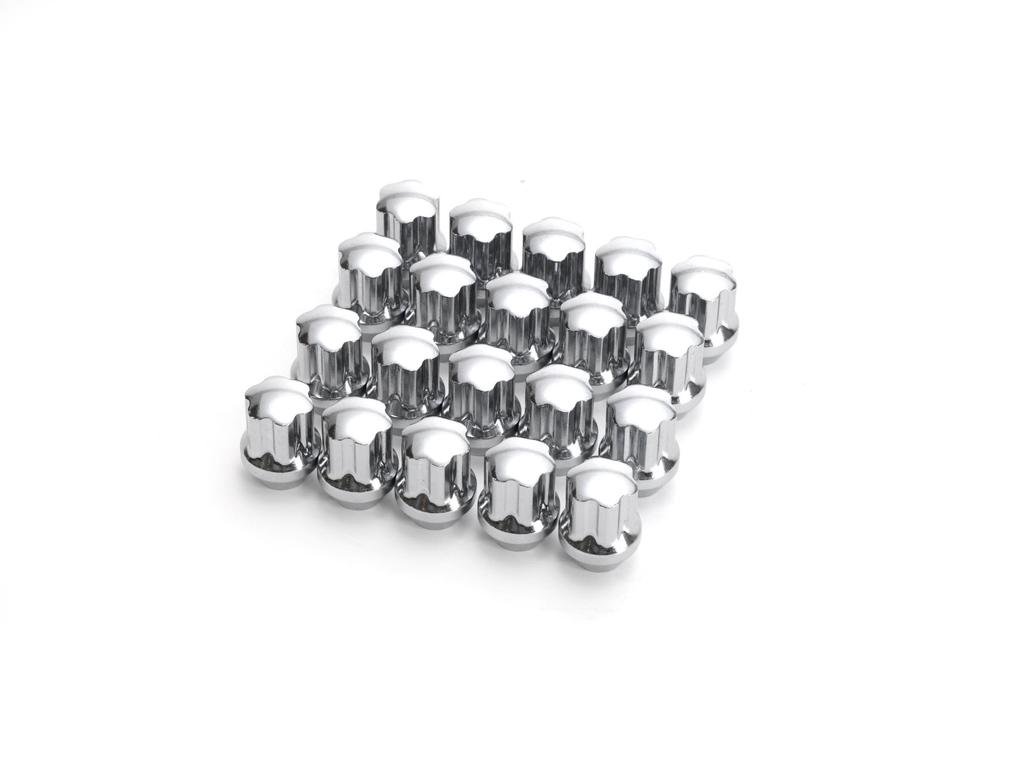 ERST Lug M12 x Chrome Set of Flower Shape Nuts, 1.5, Plated, 20,