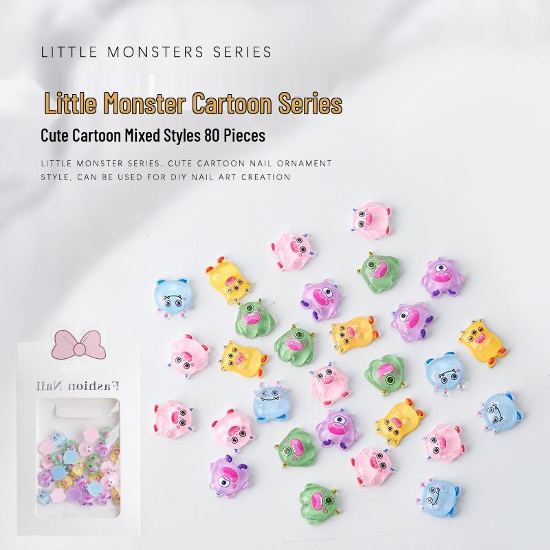 

30 штук милых мультяшных глаз монстра 3D смоляные шармы для нейл-арта