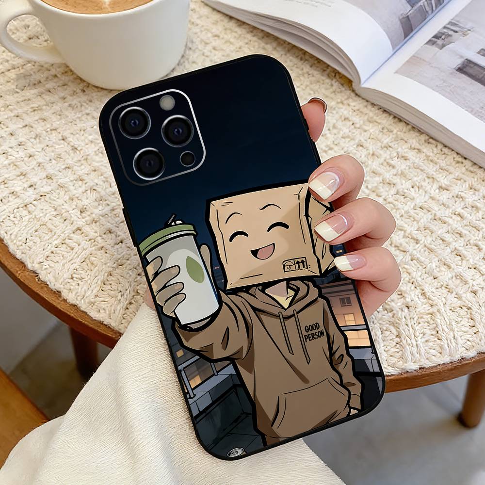 Cartoon Paper Man   Phone Case For iPhone 17, 16,15,14,13,12,11 Plus,Pro Max, Others Soft Black Cover