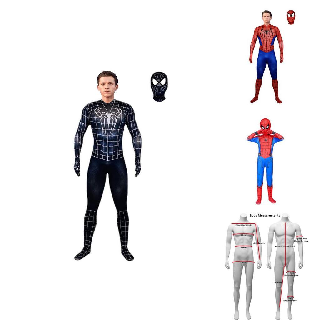 Spider-man No Way Home Amazing Iron Black Cosplay Costume Suit For All Ages