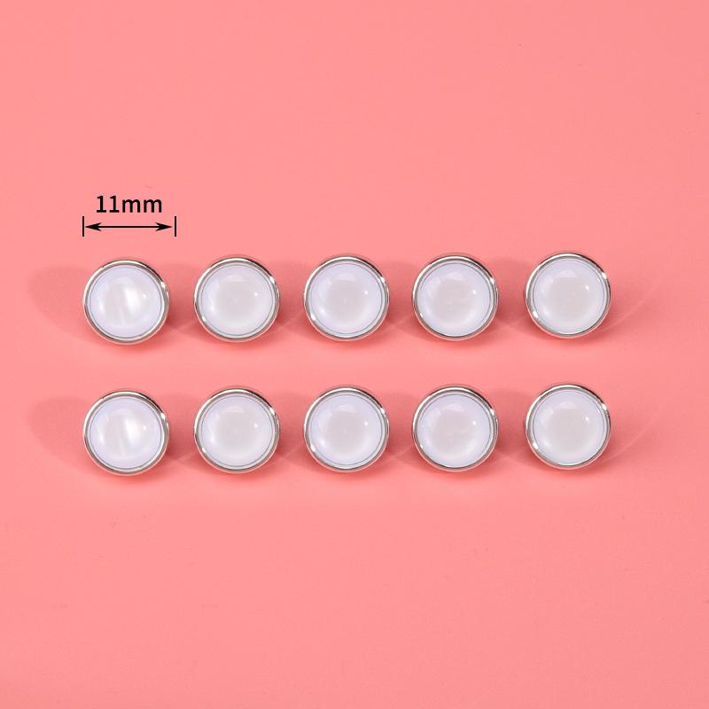 Pearl Button Versatile Round Shirt Button Top Cardigan Shirt Delicate Button Women'S Clothing Decoration