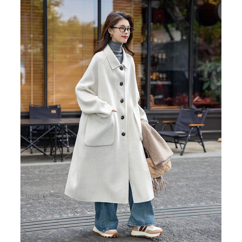 Mocana Women's Elegant Long Wool Blend Coat
