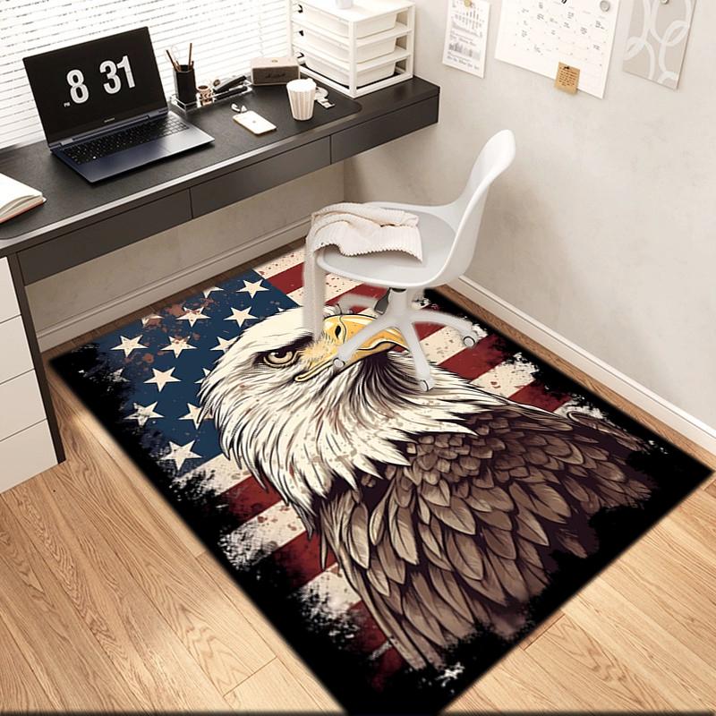 1pc The majestic American bald eagle Carpet Rug for Living Room Bedroom Home Sofa Decoration,Kids play Non-slip Floor Mat